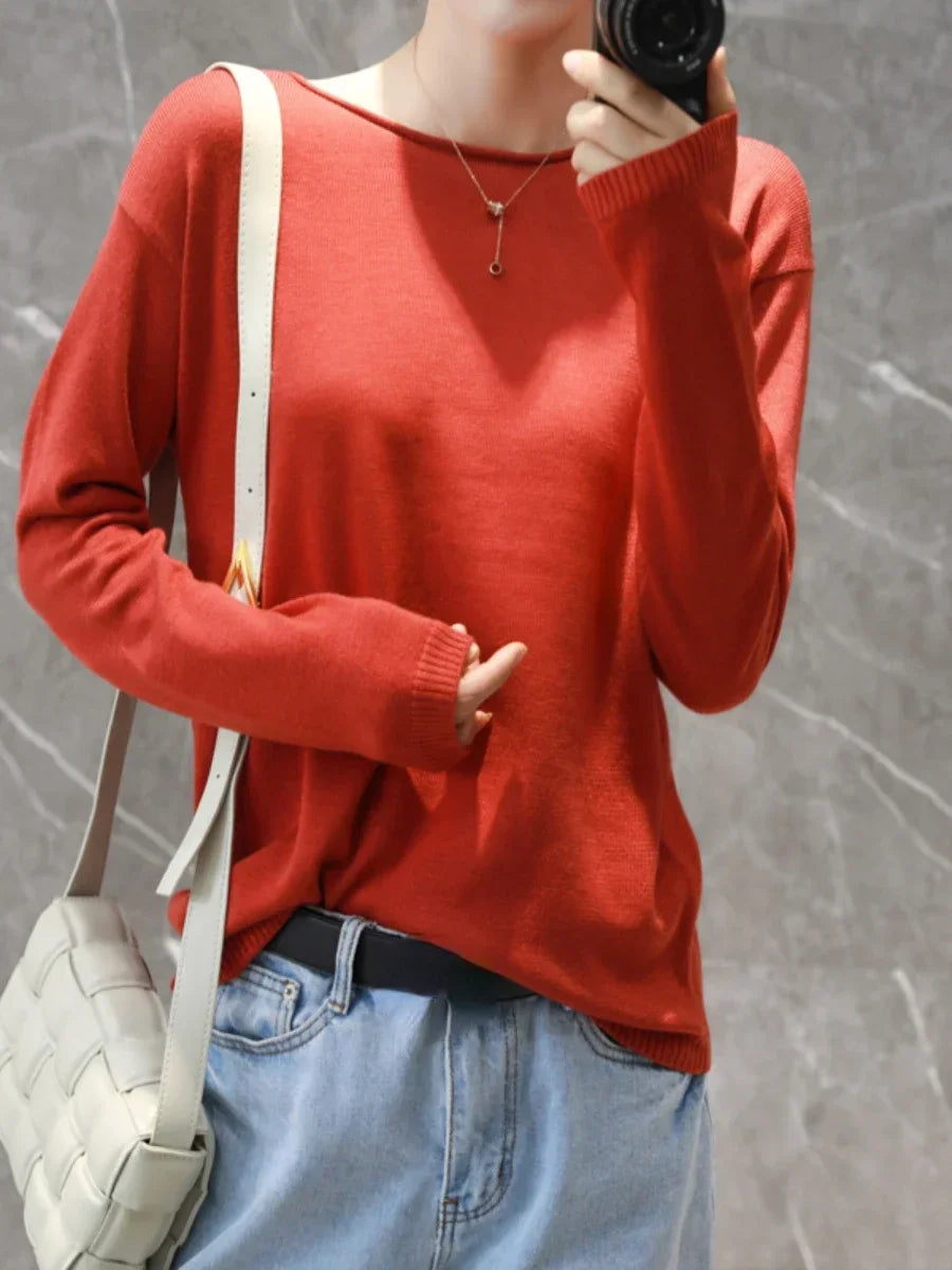YSZWDBLX Women's Slim Fit Knit O-neck Sweater ATHLEXES