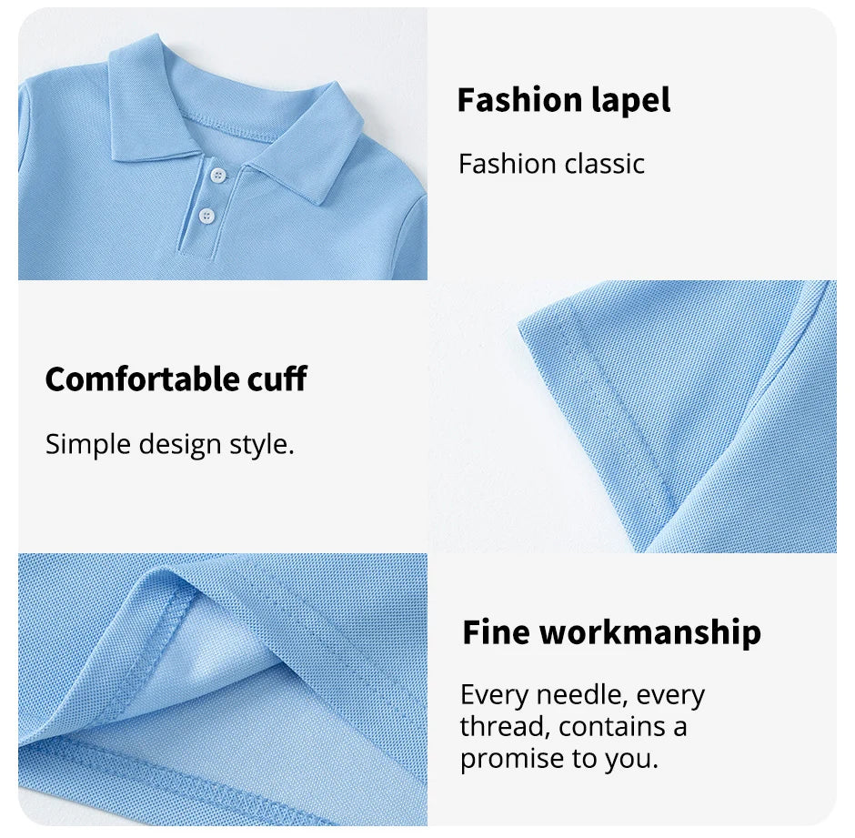 Stylish Kids' Solid Color Polo T-Shirt ATHLEXES