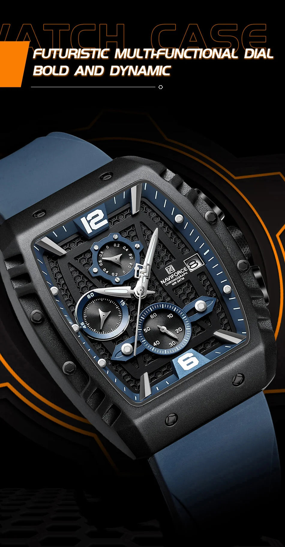 NAVIFORCE NF8025 Waterproof Sport Chronograph Watch ATHLEXES