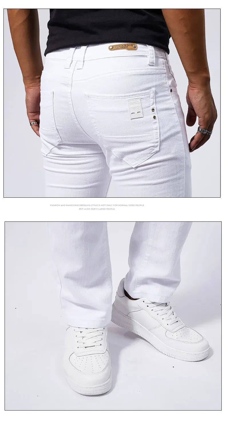Urban Style Slim Fit White Denim Jeans ATHLEXES