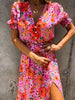 Elegant Floral V Neck Maxi Dress for Women ATHLEXES