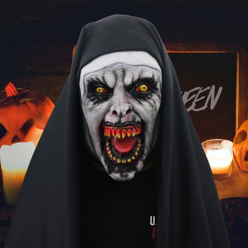 Scary Nun Latex Mask & Headgear Set for Halloween ATHLEXES