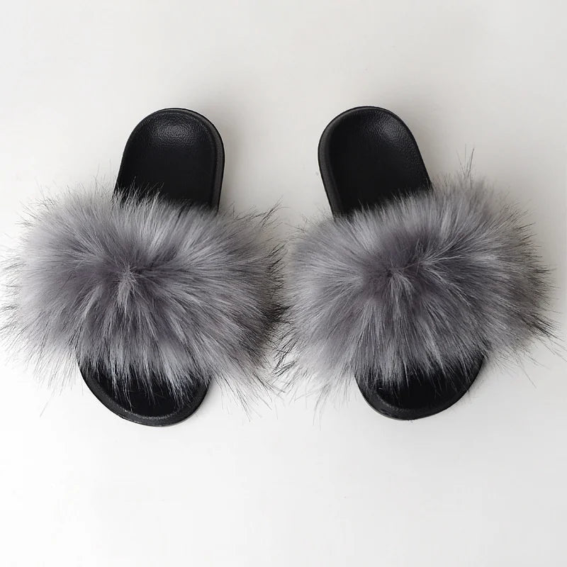 Luxury Faux Fur Slides for Women - Summer Comfort ATHLEXES