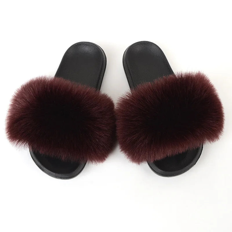 Luxury Faux Fur Slides for Women - Summer Comfort ATHLEXES
