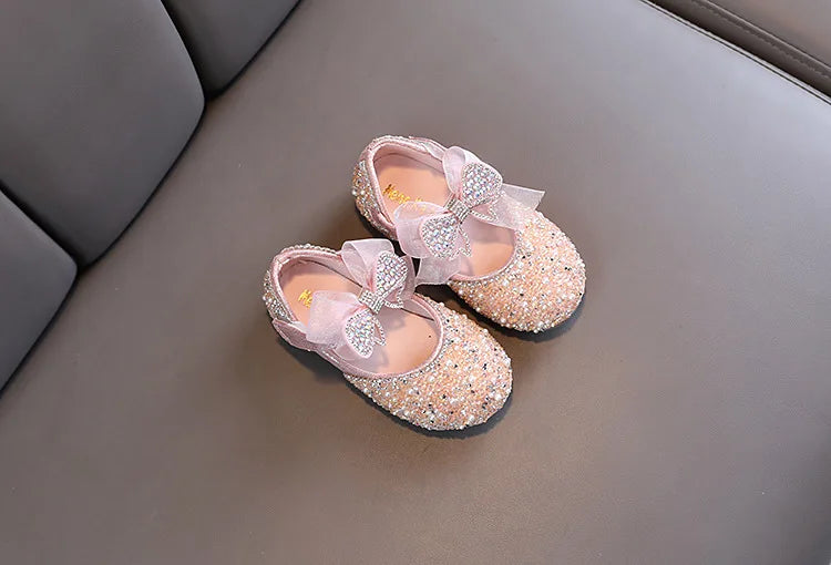 AINYFU Girls' Sequined Princess Shoes with Bowknot 2024 ATHLEXES