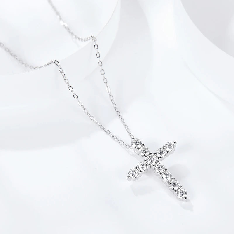 Moissanite Luxe Cross Pendant Necklace ATHLEXES