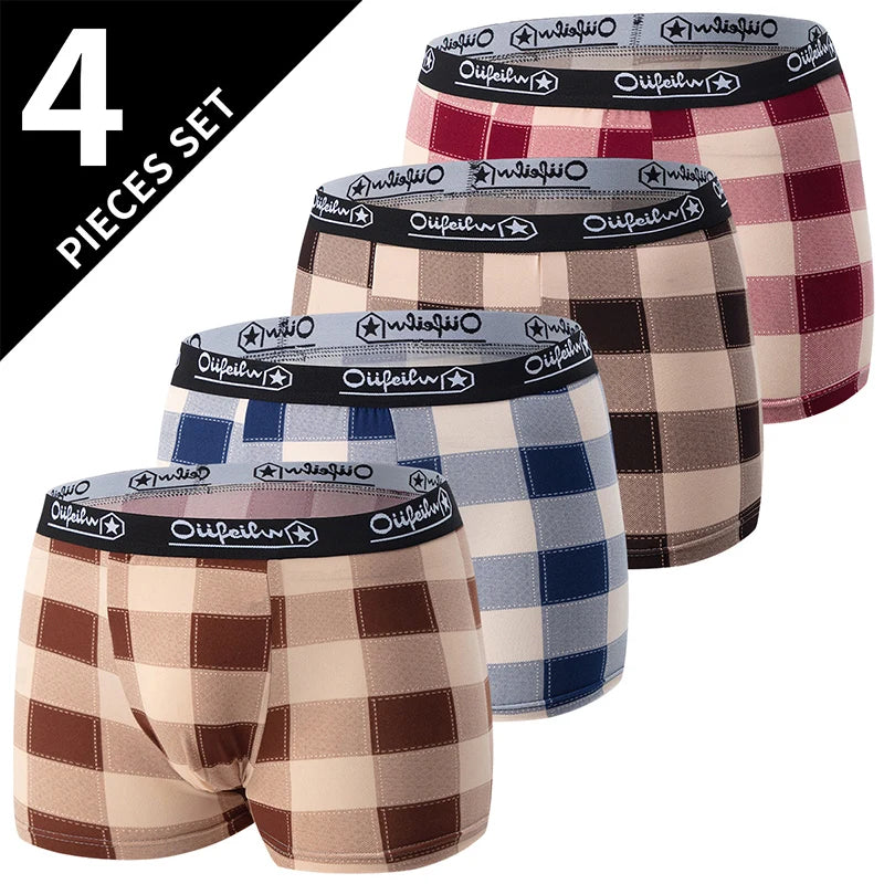 Comfort Fit Solid Color Boxer Trunks 4 Pack ATHLEXES