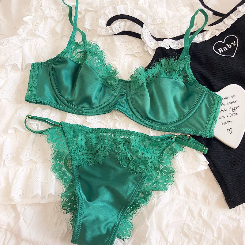 Sexy Underwear Set for Women Ultra-thin Lace Bra Thong ATHLEXES
