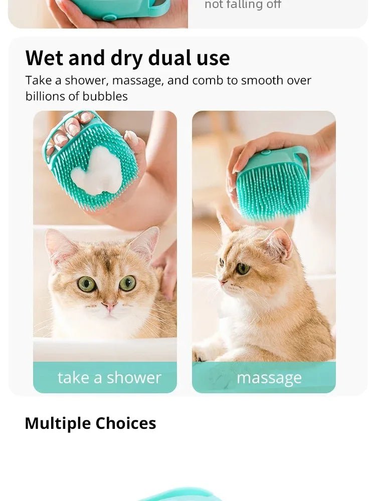 Pet Massage Brush Bathroom Puppy Big Dog Cat Bath Massage Gloves Brush Soft Silicone Pet Accessories for Dogs Cats Grooming Tool ATHLEXES