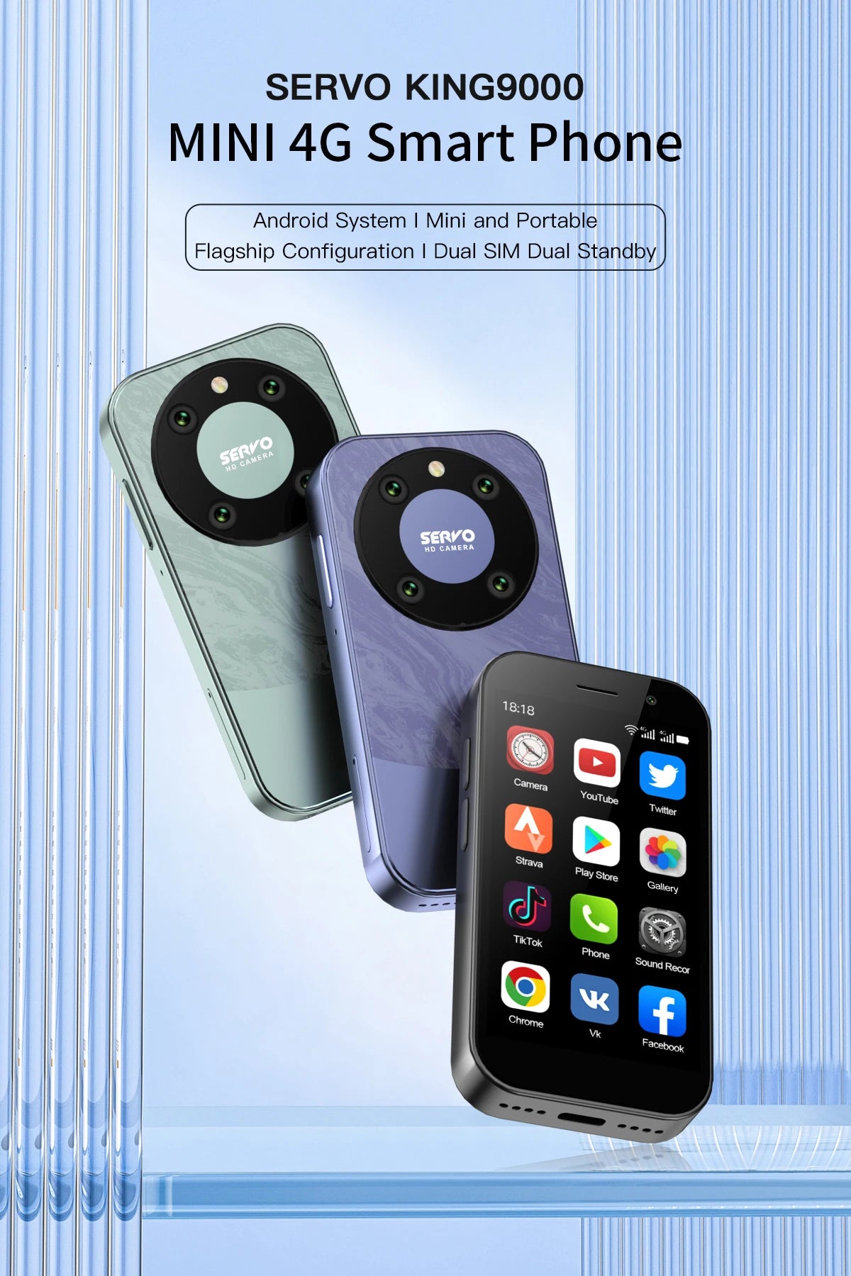 SERVO KING 9000 Mini Smartphone with Face Unlock ATHLEXES