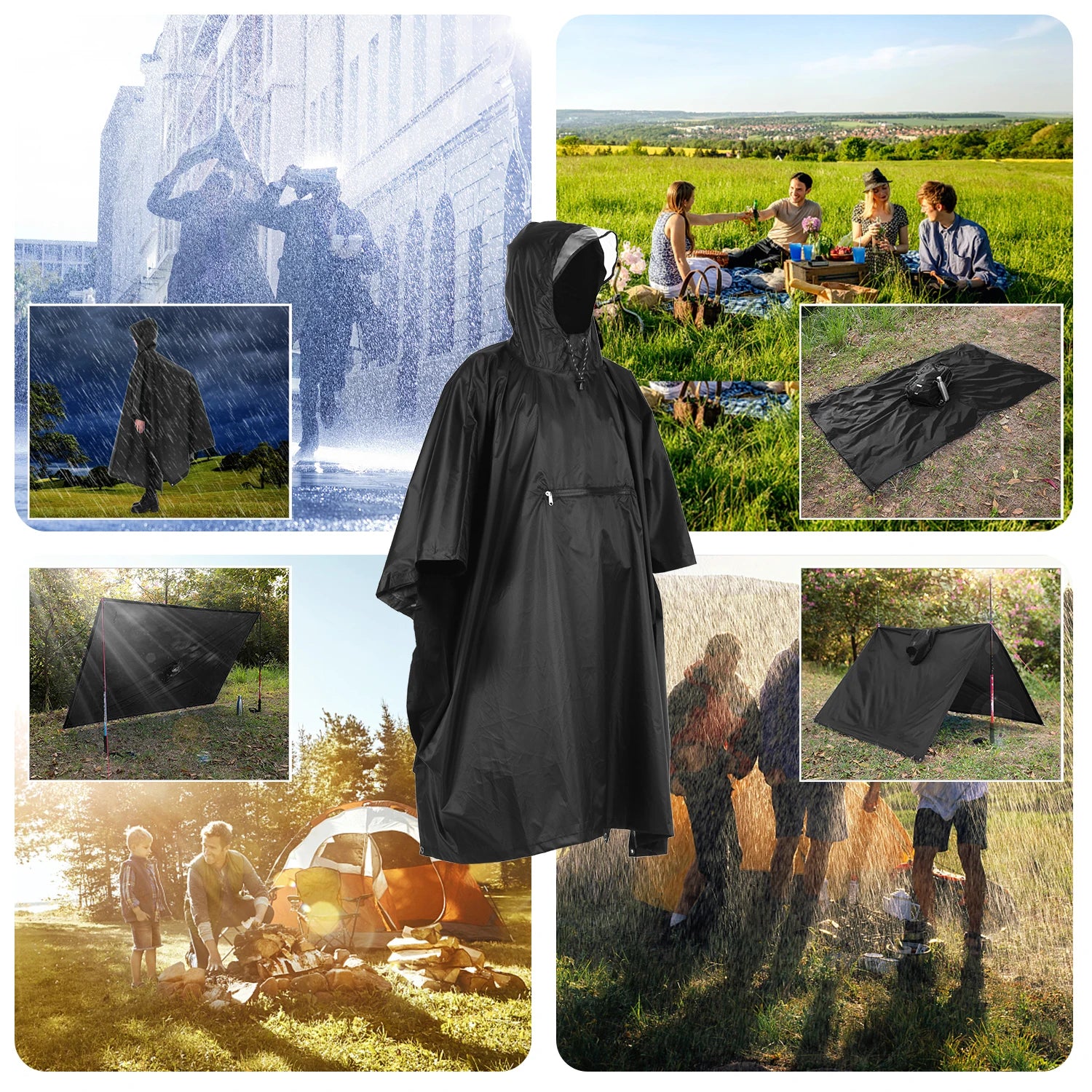 Lixada Adventure-Ready Waterproof Hooded Poncho ATHLEXES
