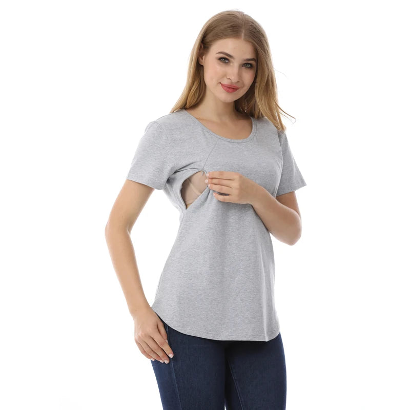 Maternity Comfort Tee for Nursing Moms ATHLEXES