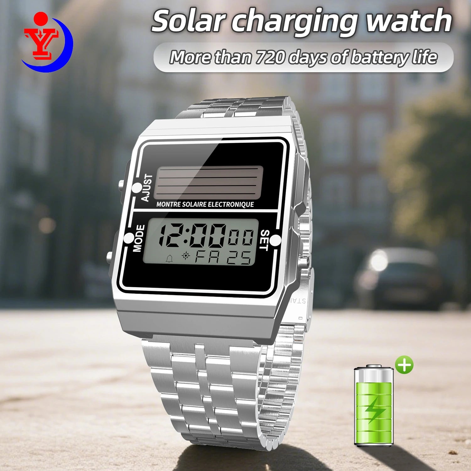 SolarSport Retro Digital Chronograph Watch ATHLEXES