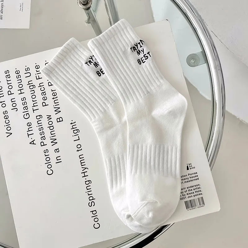 Japanese Style Embroidered Women Crew Socks ATHLEXES