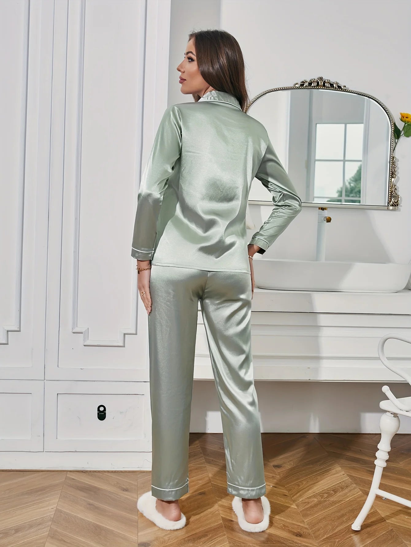 Solid Long Sleeve Pajama Set ATHLEXES
