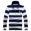 Elegant Stripe Embroidered Polo Shirt for Men ATHLEXES