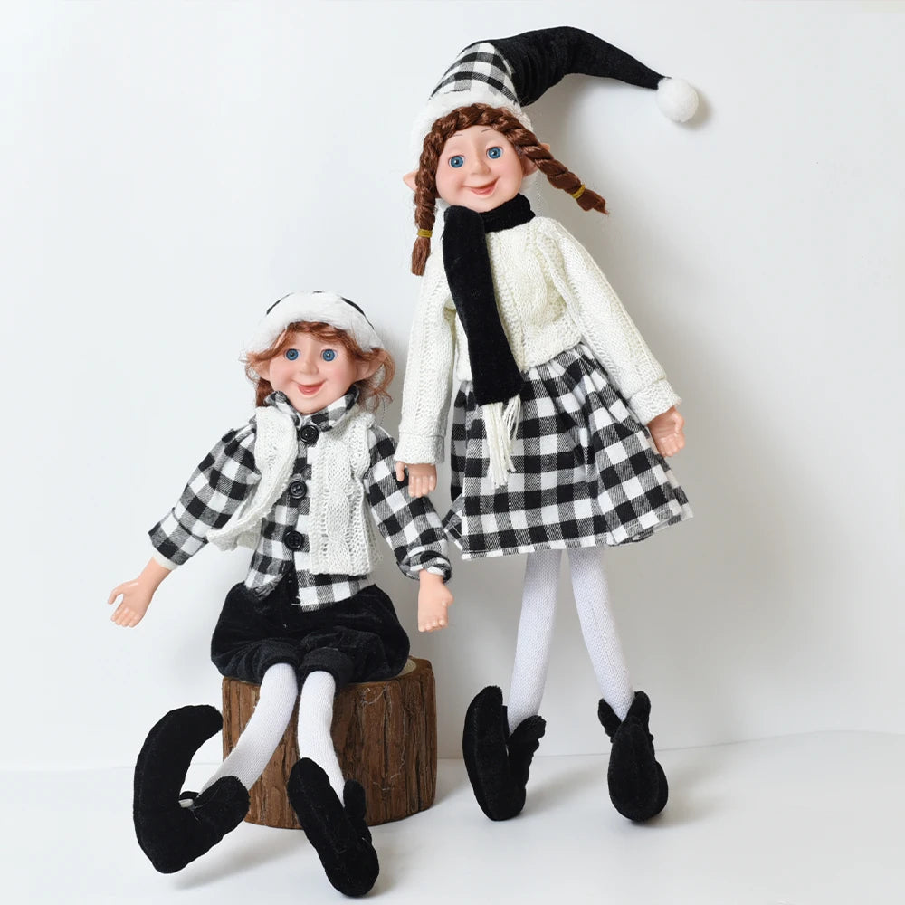 Elf Couple Plush Dolls: Festive Tree Ornaments ATHLEXES