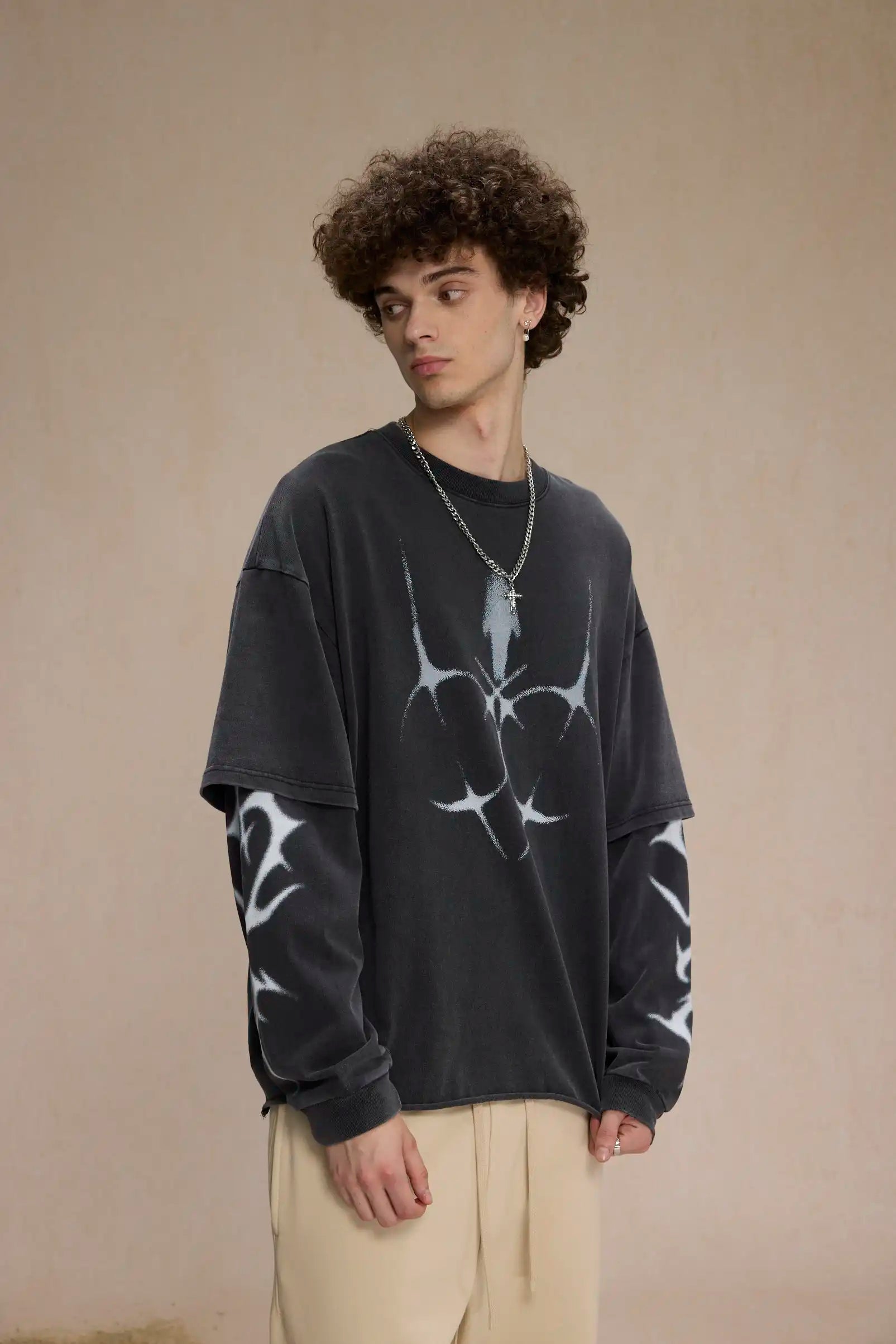 Stylish Printed Long Sleeved T-Shirt with Round Neck ATHLEXES
