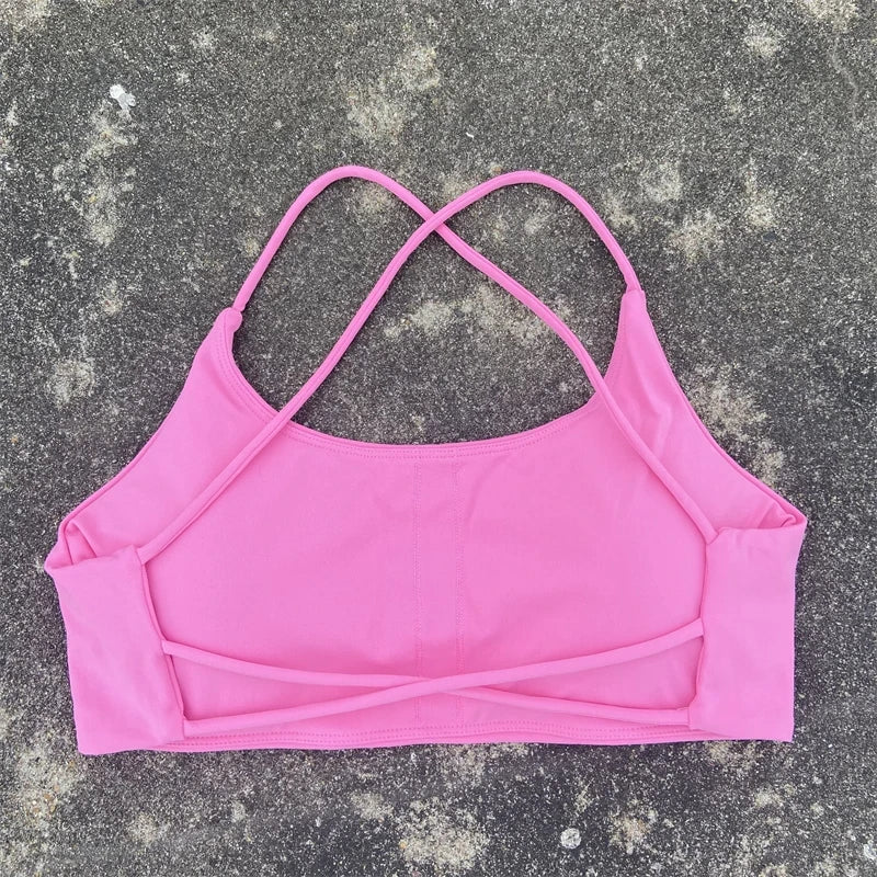ChicFit Women's Yoga Sports Bra with Cross Back Design ATHLEXES