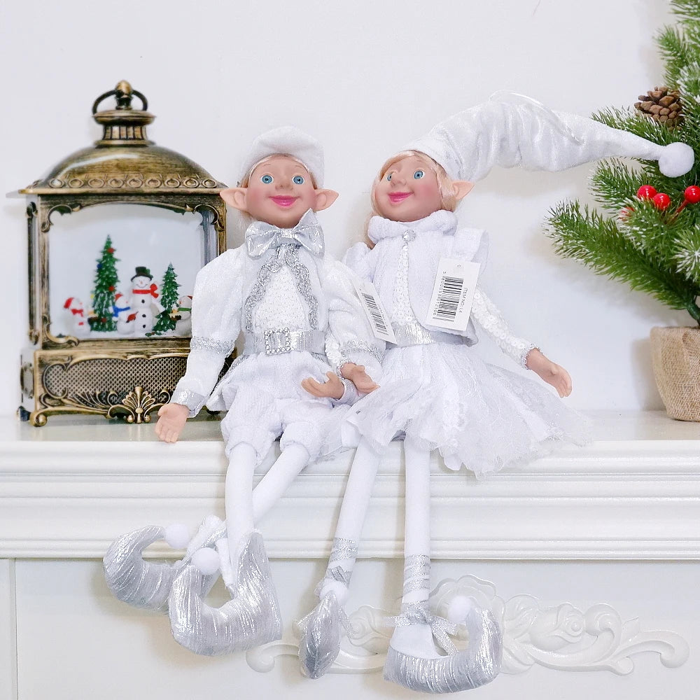 Elf Couple Plush Dolls: Festive Tree Ornaments ATHLEXES