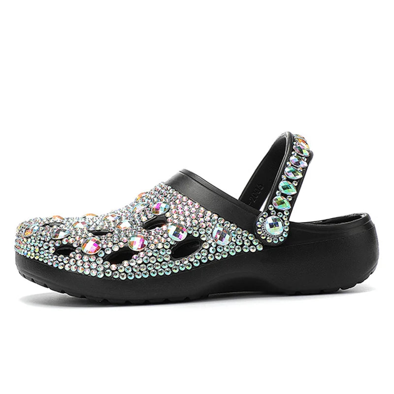 Luxury Rhinestone Beach Slides for Women - Summer EVA Comfort ATHLEXES