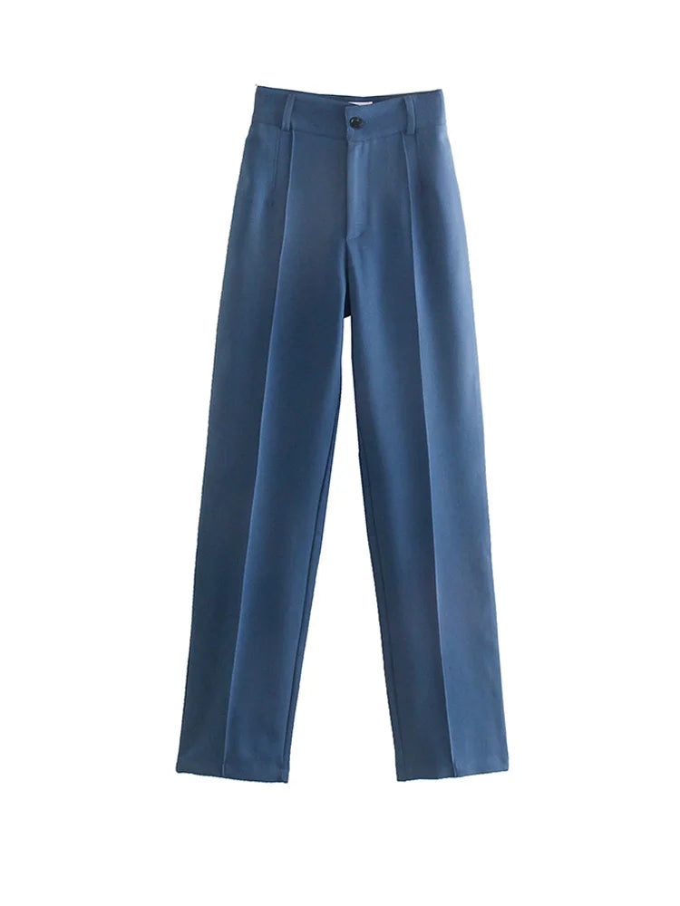 Chic High Waist Straight Leg Office Pants ATHLEXES