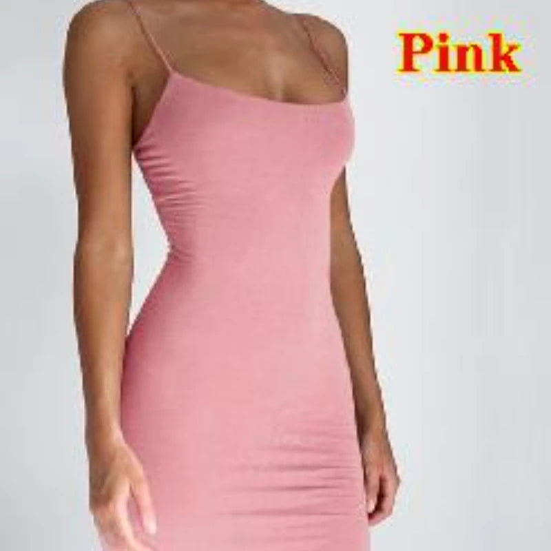LuxeFit Black Spaghetti Strap Mini Dress ATHLEXES
