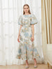 Floral Elegance Organza Mermaid Maxi Dress ATHLEXES