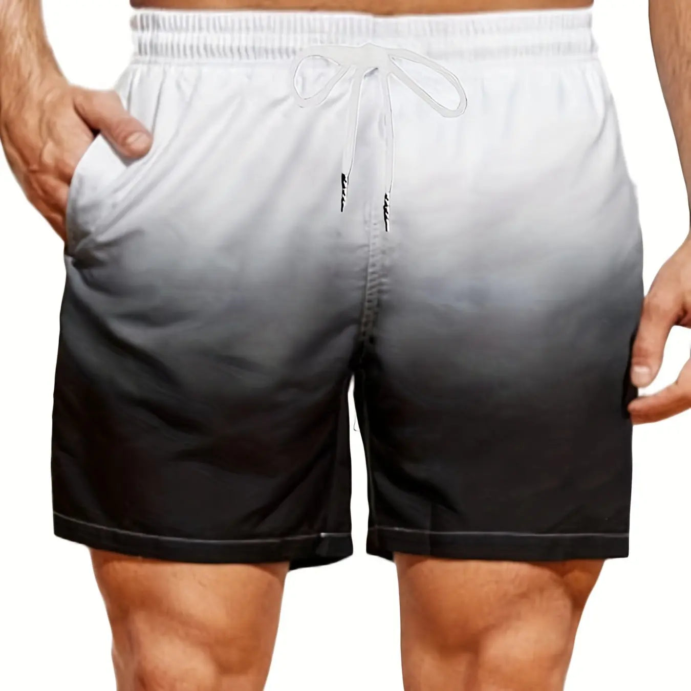 Men's Plus Size Gradient Beach Shorts for Summer Fun ATHLEXES