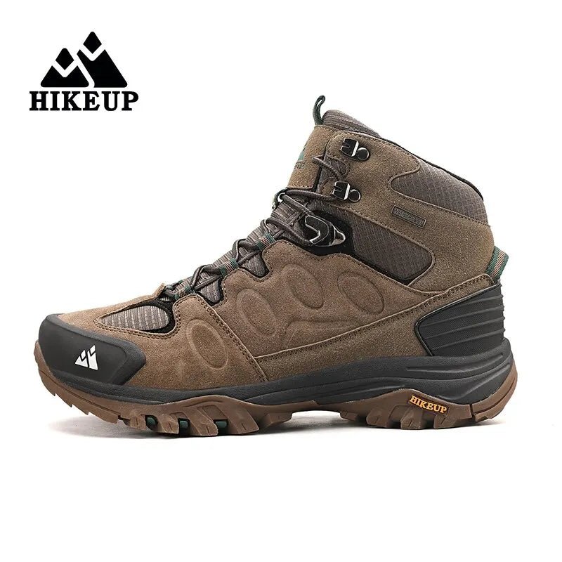 HIKEUP High-Top Men Hiking Boot Winter Outdoor Shoes Lace-Up Non-slip Sports Casual Trekking Boots Man Suede Warm Shoes ATHLEXES