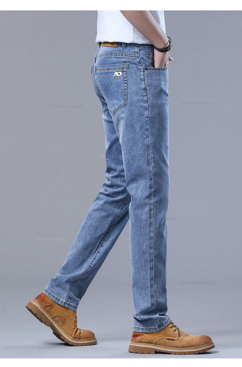 Light Blue Slim Fit Stretch Jeans for Men ATHLEXES