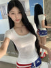Chic U Collar Spring Short Sleeve Casual Tee ATHLEXES