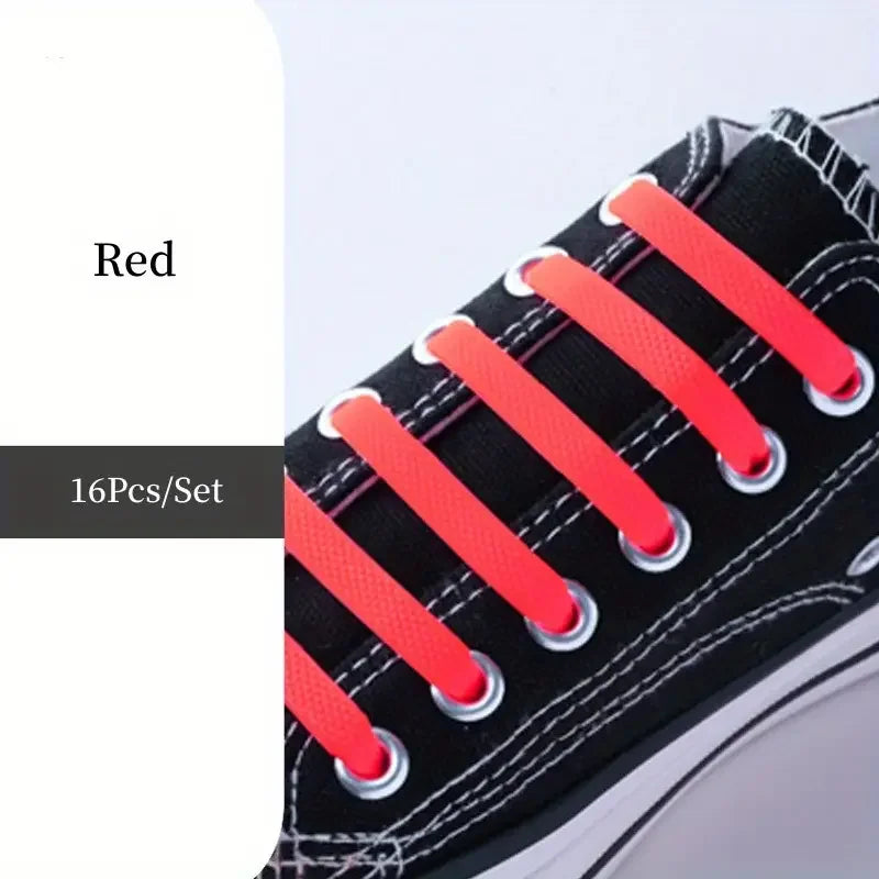 No-Tie FlexiShoelaces 16pcs for Sneakers & Sports ATHLEXES