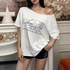 SummerStyle Chic Skew Collar T-Shirt for Women ATHLEXES