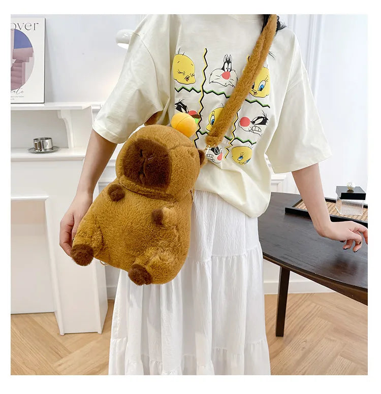 Kawaii Capybara Plush Backpack for Kids ATHLEXES