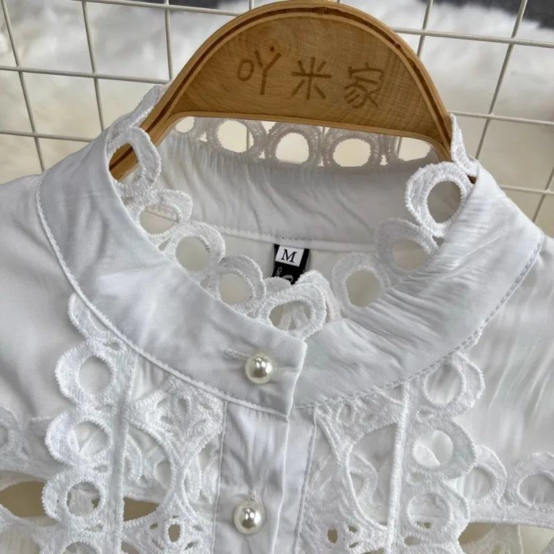Elegant Hollow Out Lace Long Sleeve Dress ATHLEXES