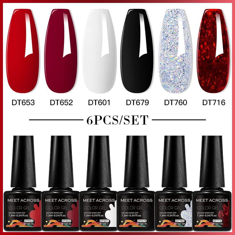NailArt Pro 6pc UV Gel Polish Kit for Manicure ATHLEXES