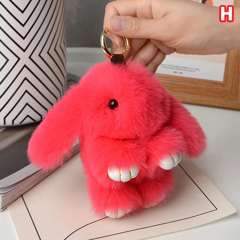 Chic 15cm Rabbit Fur Keychain for Bags & Gifts ATHLEXES