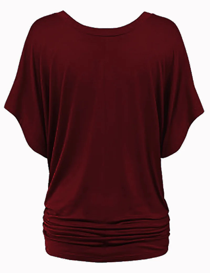 Chic Summer V-Neck Batwing Tee for Women S-5XL ATHLEXES