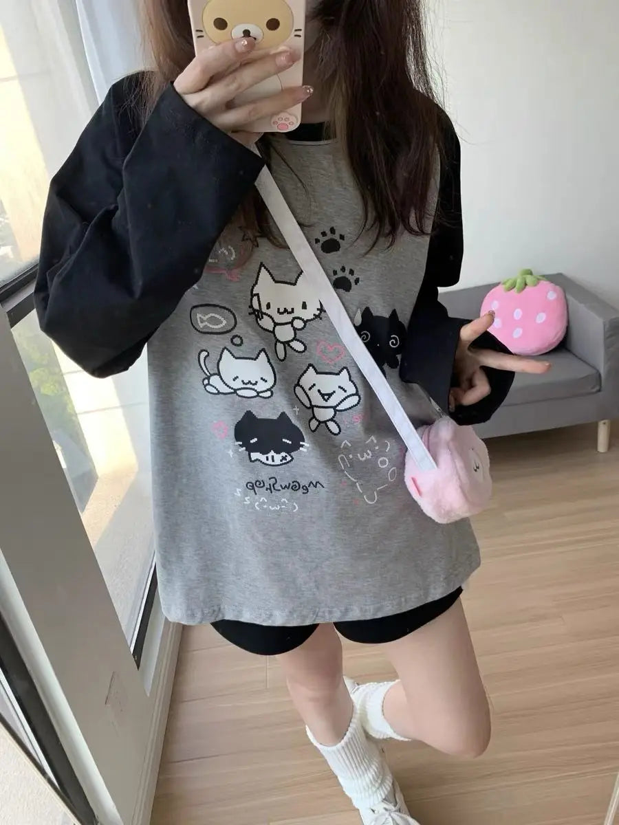 Kawaii Patchwork Hoodie for Trendy Streetwear ATHLEXES