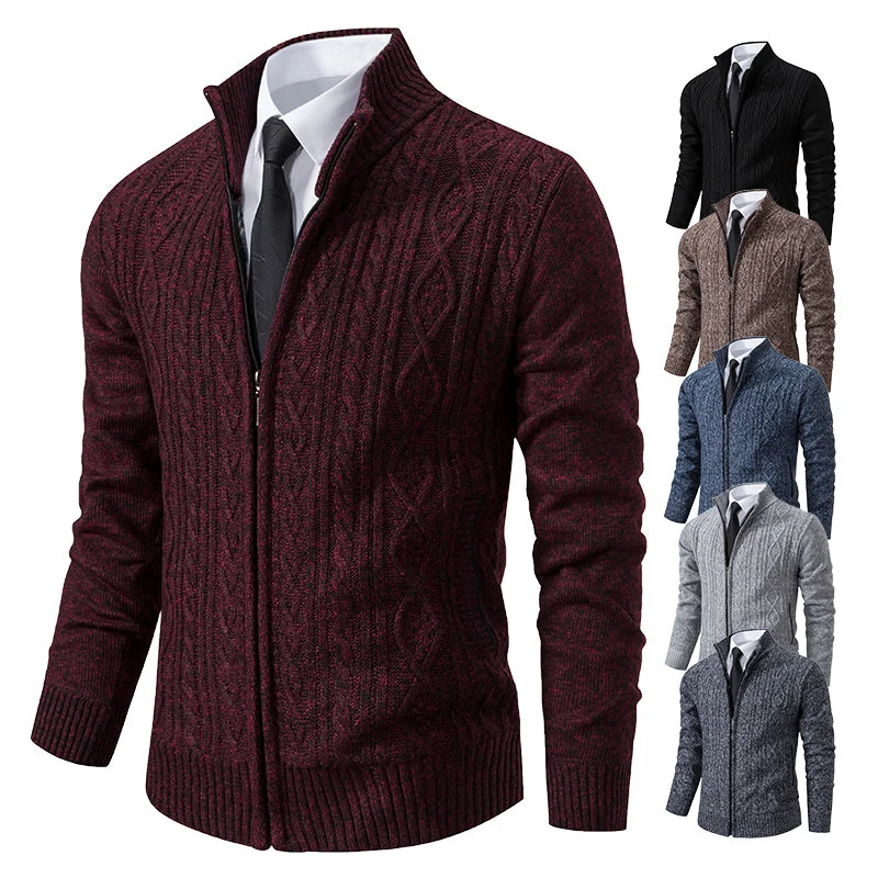 Velvet Comfort High Collar Men's Cardigan Sweater ATHLEXES
