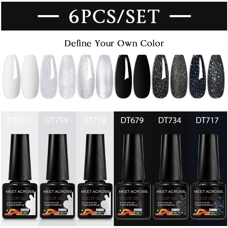 NailArt Pro 6pc UV Gel Polish Kit for Manicure ATHLEXES