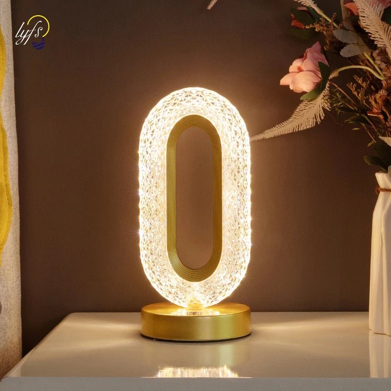 Crystal LED Table Lamp Stepless Dimming USB Charging Touch Switch Remote Control Bedside Light Living Room Decoration Desk Lamp ATHLEXES