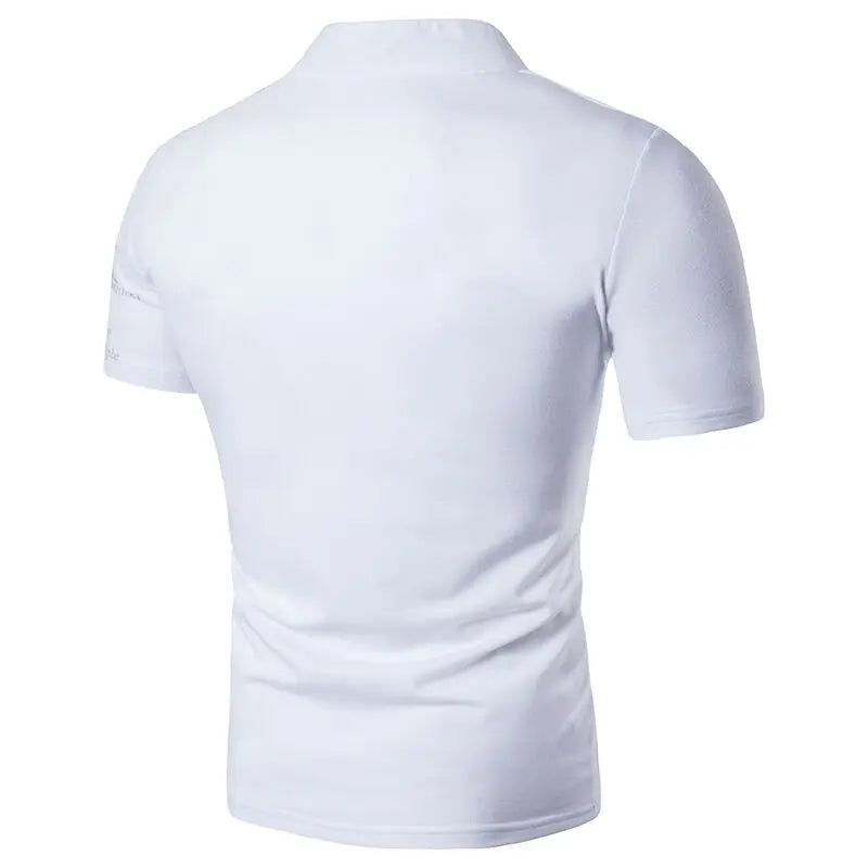 Stylish Slim Fit Print Collar Casual Tee for Men ATHLEXES