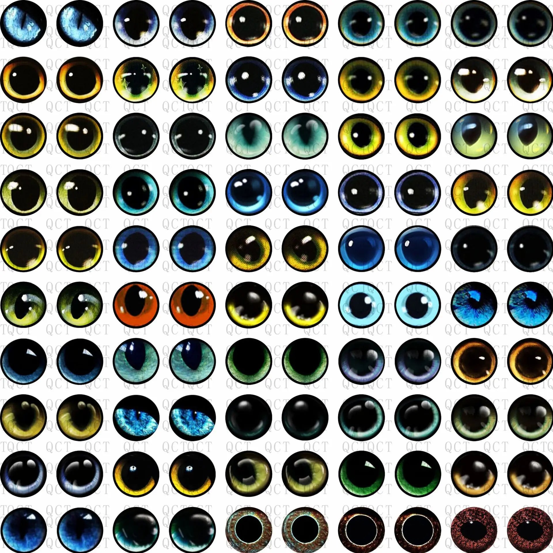 Dazzling Dragon Cat Eye Glass Cabochons - 50Pcs Set ATHLEXES