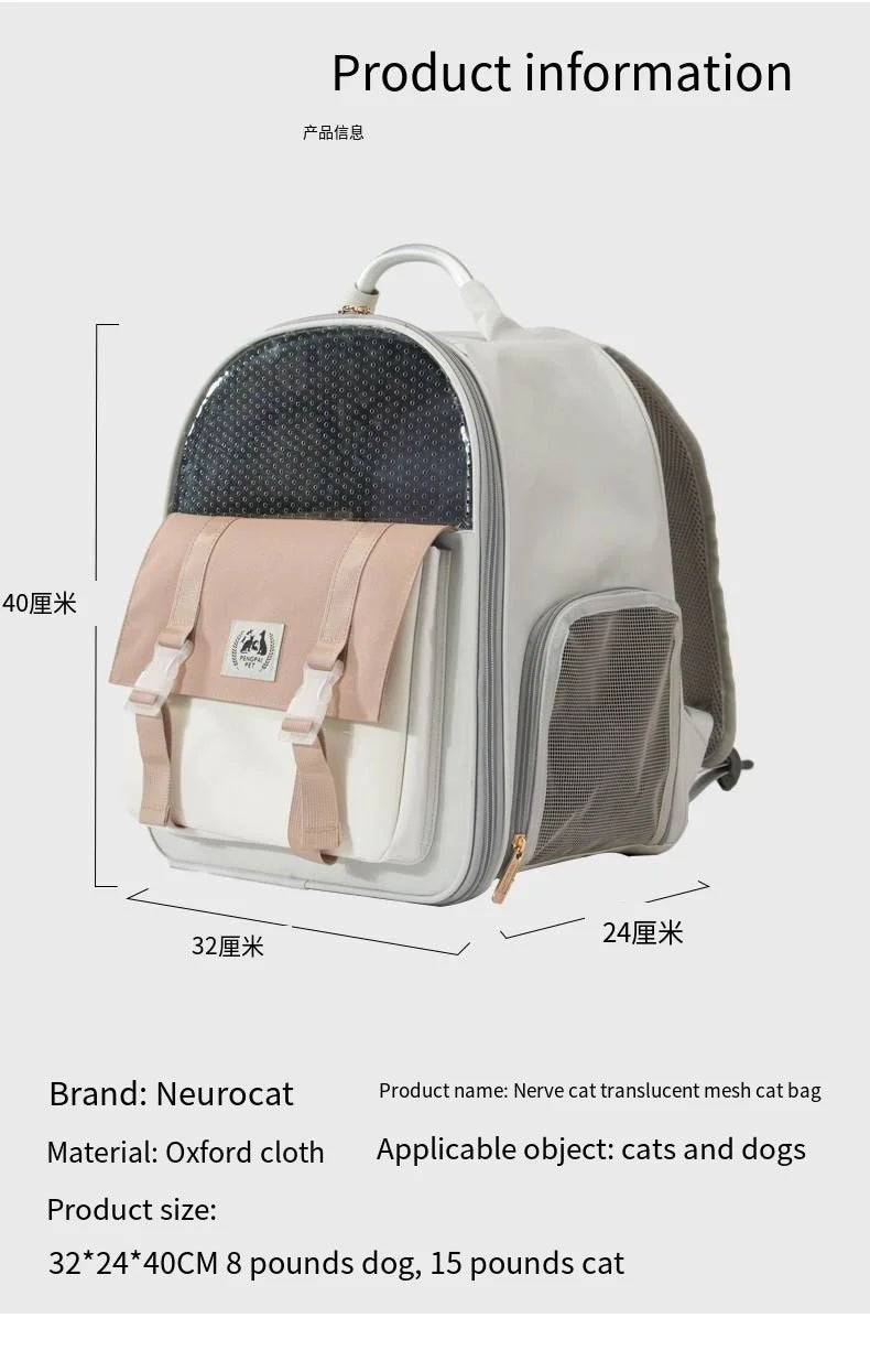 Pet Carrier Bag Cat Bag Pets Backpack Outgoing Carry Cats Double Shoulder Bag Travel Breathable Puppy Bags Carriers Supplies ATHLEXES