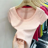 Cotton U-Neck Slimming Summer Tee for Women ATHLEXES