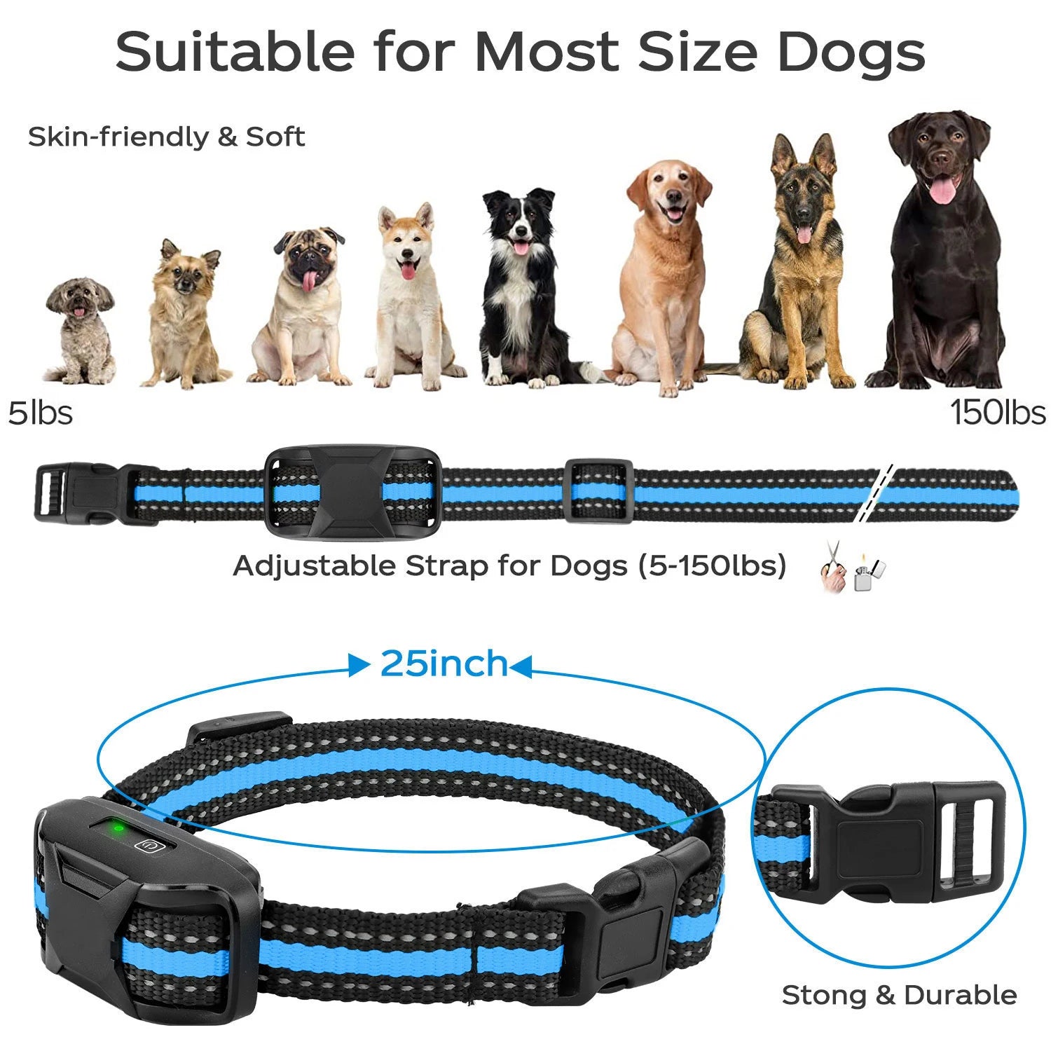 No Shock 3300Ft Dog Training Collar with Remote Rechargeable Waterproof E Collar with Beep Vibration High Quality Pet Training ATHLEXES