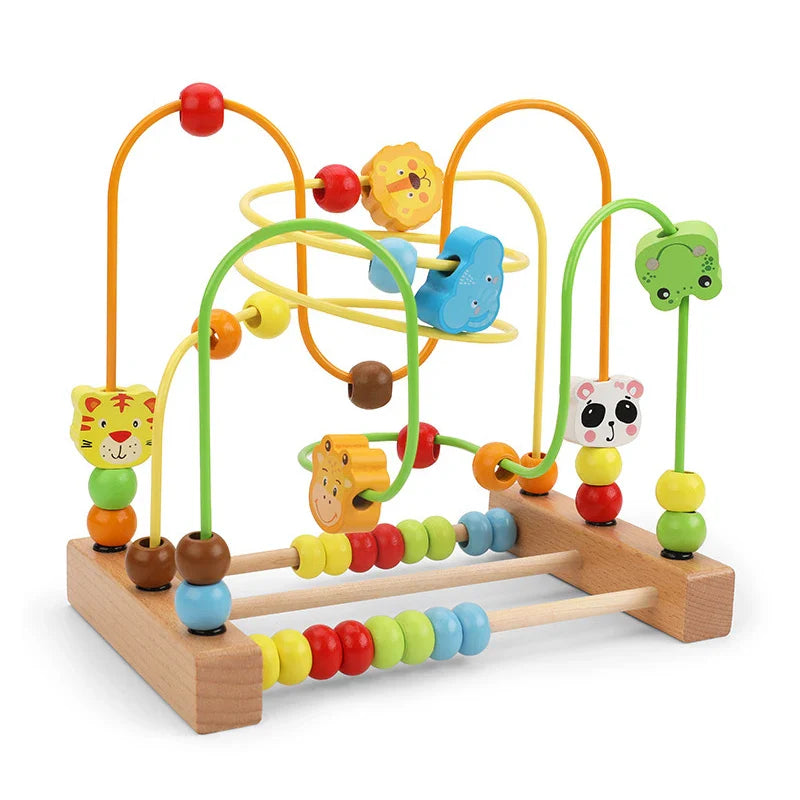 Montessori Wooden Roller Coaster Bead Maze for Toddlers ATHLEXES