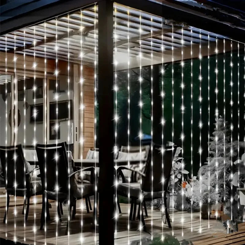 Twinkling Solar Fairy Curtain Lights for Outdoor Elegance ATHLEXES
